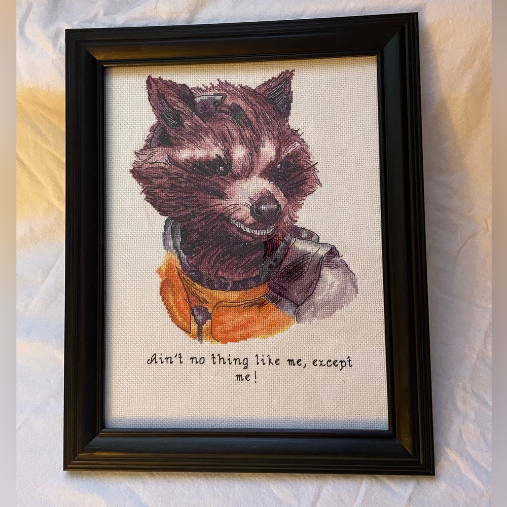 Cross Stitch Art Rocket Raccoon Guardians of the Galaxy